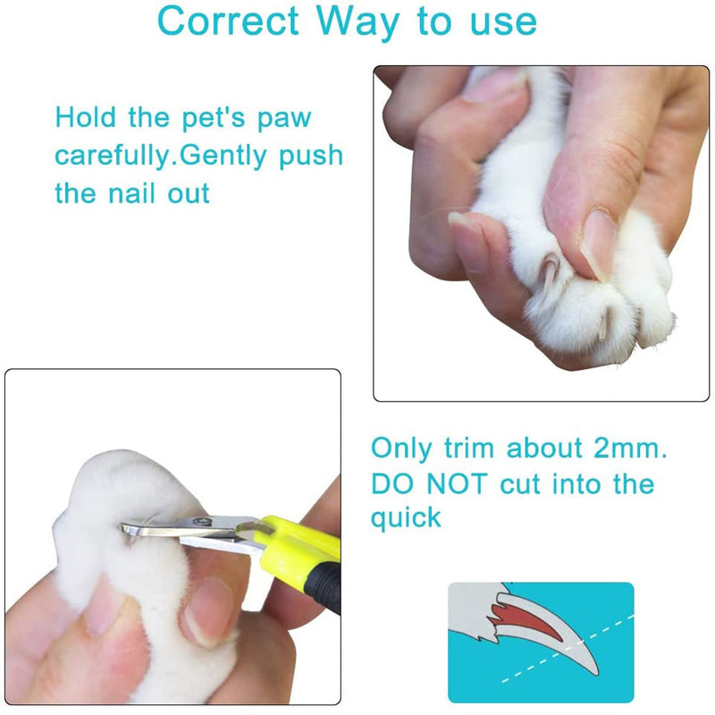 Alinana cat nail clippers for pets, cat nail clipper with unique 25 degree cutting head, professional cat claw scissors for small dogs, puppies, cats, rabbits, curved blade - PawsPlanet Australia