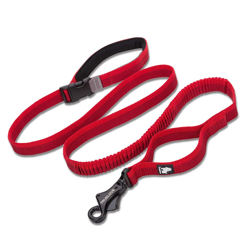 TRUE LOVE Training Lead Hands Free Leash Padded Handle Dog Walking Rope TLL2271 (L, Red) L - PawsPlanet Australia