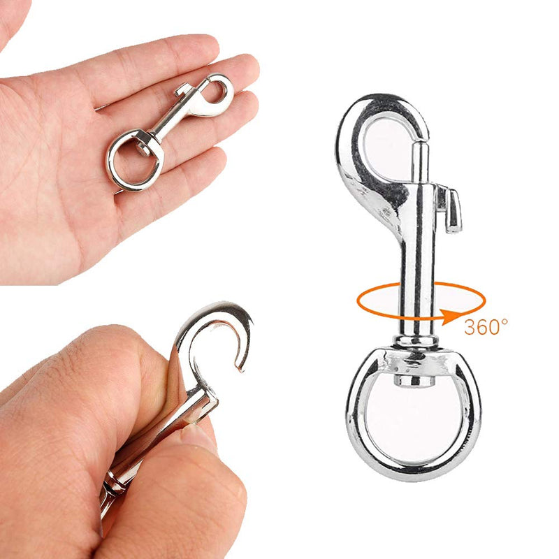 12Pcs Stainless Steel Swivel Eye Lobster Clasp Bolt Snap Clip Hook Trigger Clips Heavy Duty Key Chain Bag Clips for Dog Leash Collar - PawsPlanet Australia