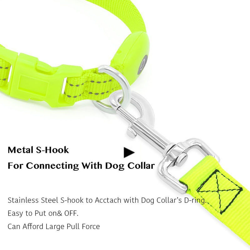 [Australia] - Illumifun Glowing LED Dog Leash - USB Rechargeable Flashing Pet Leash, 3 Flash Modes Nylon Light Up Dog Lead Makes Your Dog Visible& Safe(47.2inch/120cm) Green 