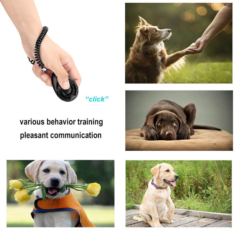 [Australia] - MaGreen Dog Training Clicker Big Button Dog Clickers Portable with Wrist Strap - Pet Training Clickers for Dogs Cats Puppy Birds Horses (Blue + Black) 