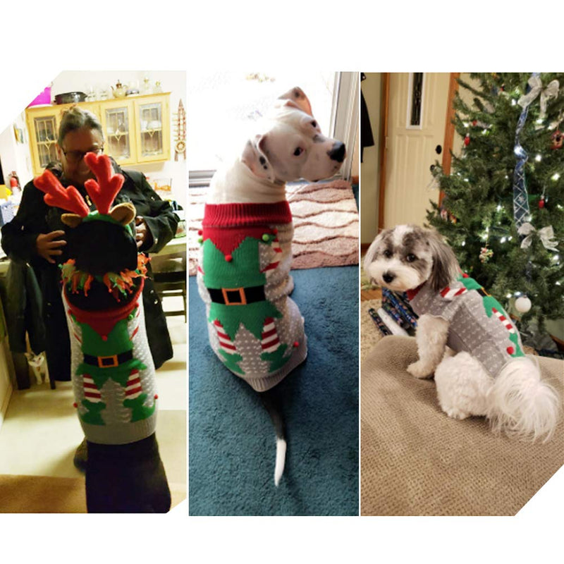 DELIFUR Dog Clown Winter Sweater Pet Christmas Dog Sweater Ugly Elf Pet Jumper Clown Holiday and Party for Dog and Cat S - PawsPlanet Australia