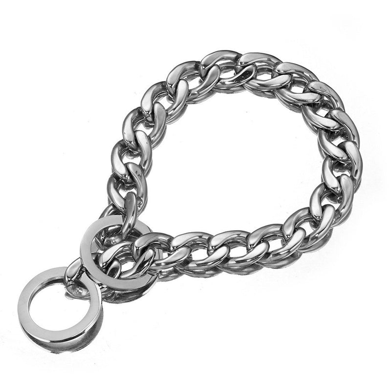 [Australia] - GZMZC 13/15/19mm Strong Silver Tone 316L Stainless Steel NK Chain Link Dog Pet Choker Collar Necklace 12-36inch 13mm width 18" recommend dog's neck:14" 