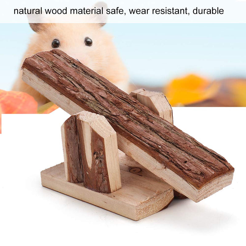 Hamster Seesaw, Natural Wooden Seesaw Small Animal Cage Chew Toy for Squirrels Gerbils Hamsters Golden Bears - PawsPlanet Australia