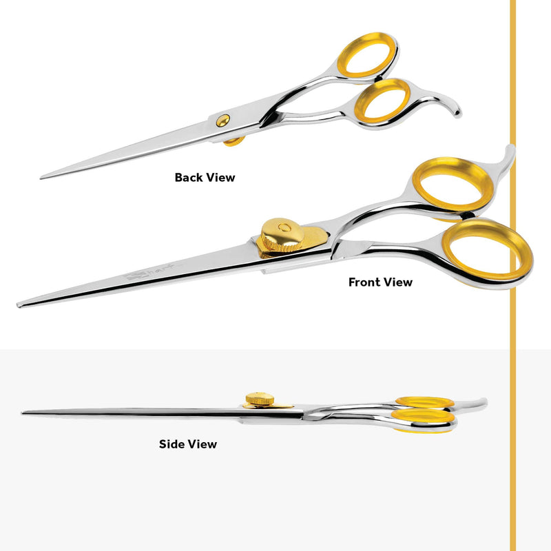 Sharf Gold Touch Pet Scissors, Straight Shears, Dog Grooming Scissors, Pet Grooming Shears Made of 440c Japanese Stainless Steel 6.5 Inches - PawsPlanet Australia