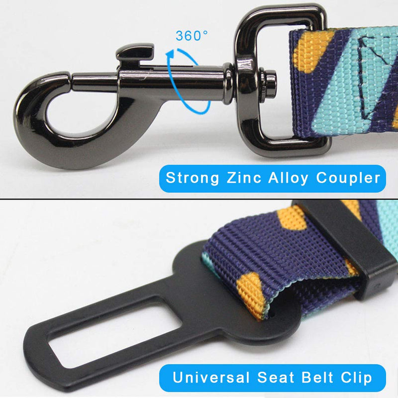 Dog Seat Belt for Car - Pet Cat Dog SeatBelt Harness Adjustable Length - Strong Dog Car Seat Belt Clip for Travel Safety - Elastic Anti Shock Buffer Nylon Bungee Lead - Fit Small, Medium, Large Dogs - PawsPlanet Australia