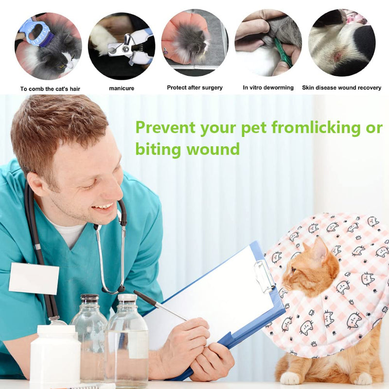 Cat Neck Collar Protective Collar Soft Collar for Cats Leak Protection for Cats Adjustable Protective Collar for Cats After Surgery and Injuries (Size S) - PawsPlanet Australia