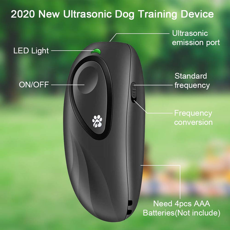 [Australia] - Anti Barking Device, 2 in 1Dog Training Aid Adjustable Frequency Ultrasonic Dog Bark Deterrent,16.4 Ft Effective Control Range with LED Indicator/Wrist Strap for Indoor Outdoor black 01 