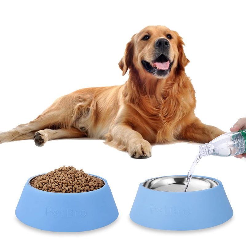 Dog Bowl Food Grade Stainless Steel Pet Feeder Bowl Silica Gel Water and Food Pet Container with Removable Stainless Steel Insert Non Spill Skid Resistant for Cats and Dogs - PawsPlanet Australia