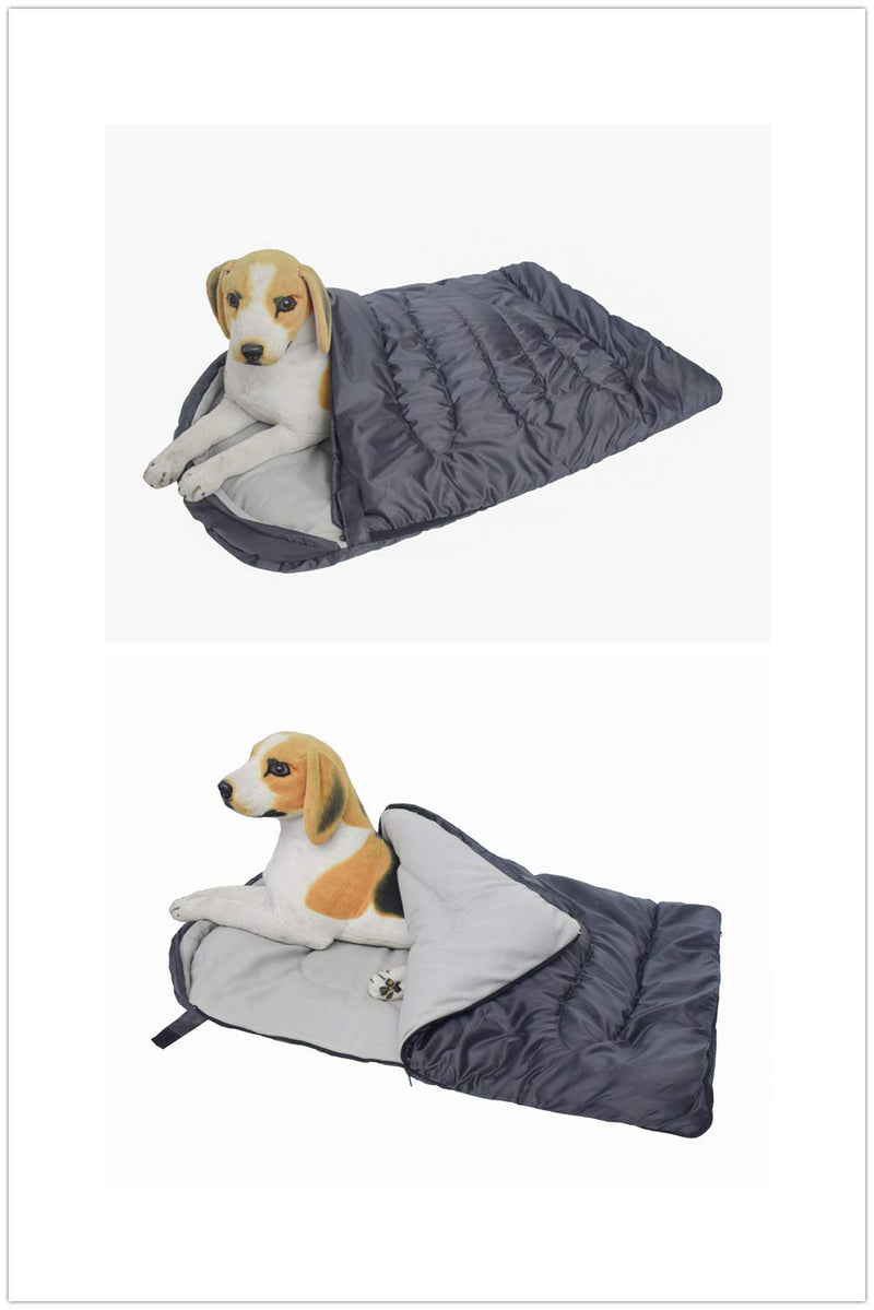 [Australia] - Cheerhunting Dog Sleeping Bag Waterproof Travel Large Portable Dog Bed with Storage Bag for Indoor Outdoor Warm Camping Hiking Backpacking L Grey 