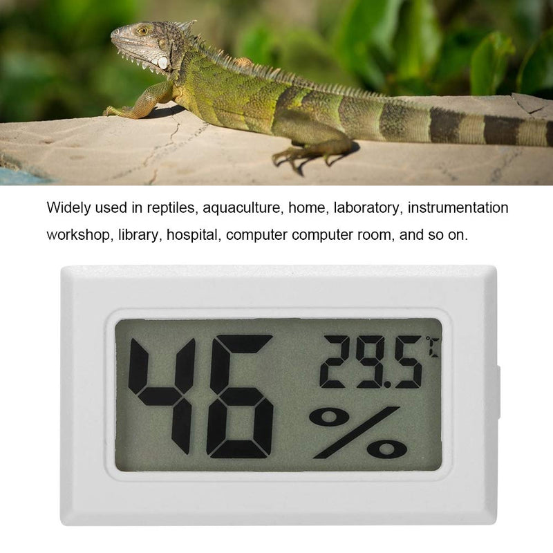 Pssopp Digital Thermometer Hygrometer Embedded Fish Tank Humidity Temperature Monitor LCD Display Reptile Terrarium Temperature Gauge Indoor Outdoor for Lizard Crawler Box Rainforest - PawsPlanet Australia