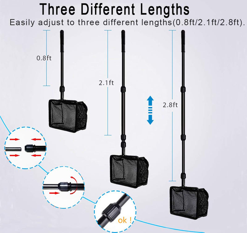 [Australia] - ACEONE Fish Tank Cleaning Tools, 6 in 1 Aquarium Clean Kit for Fish Tank with Adjustable Long Telescopic Handle 