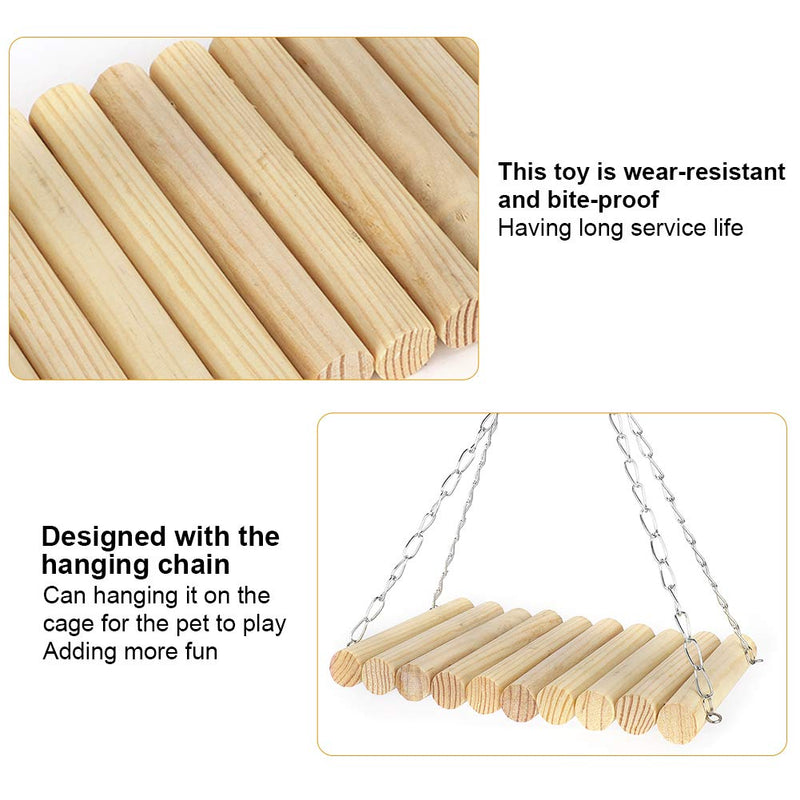 HEEPDD Parrots Swing, 13 * 20cm Wooden Natural Bird Swing Perch Toys Round Log Hanging Swing for Chinchilla Squirrels Parrots - PawsPlanet Australia