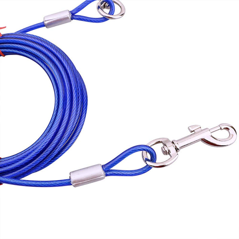 [Australia] - ZoyPet Tie Out Cable for Dogs, Strong Lead for Large or Medium Dogs Walking Training DLS07 16.5 Foot Blue 