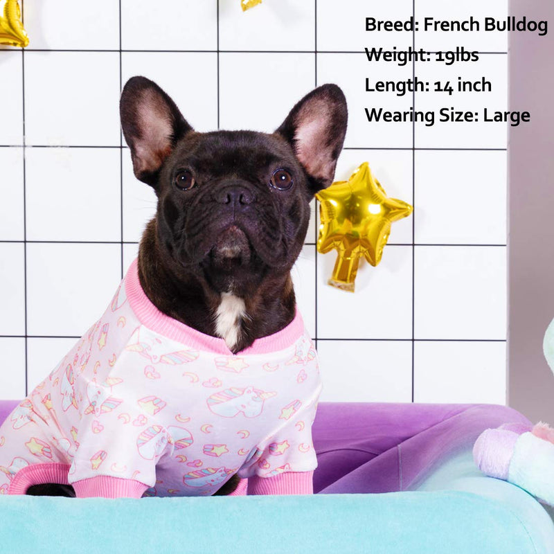 kyeese Dog Pajama Unicorn Soft Material Stretchable Dog Pajamas Onesie Pet Pjs Dog Clothes XS (3-4.5lbs) Pink (Unicorn) - PawsPlanet Australia