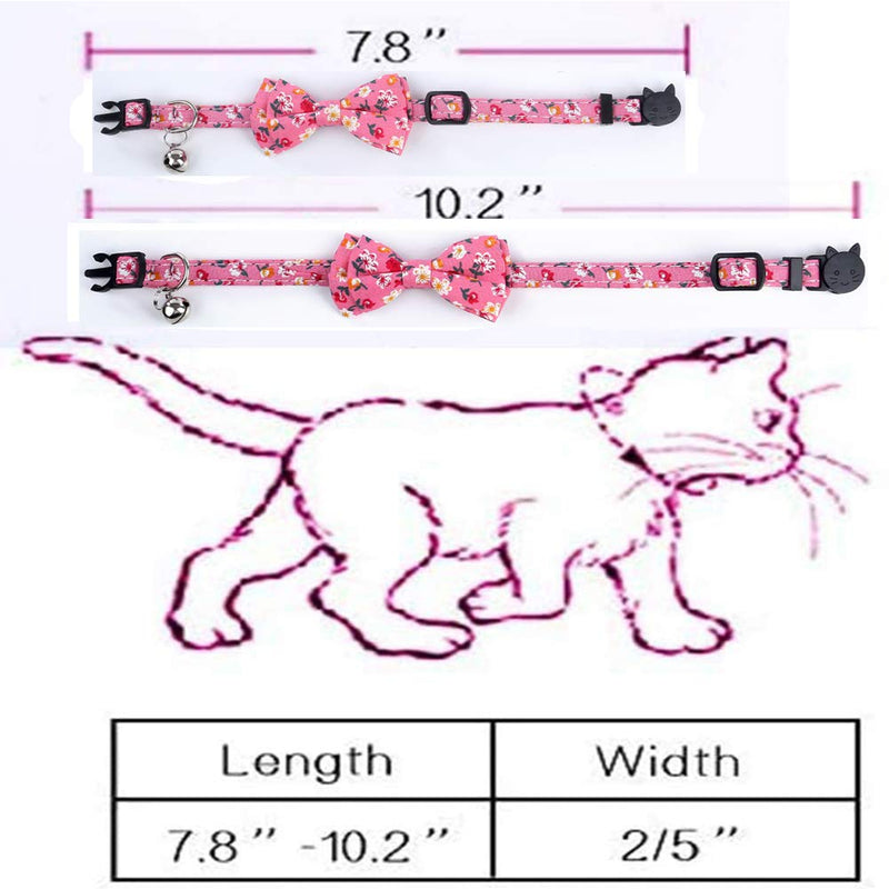 [Australia] - Cat Collars Breakaway with Bell Bowtie Cat Collar 2 Pack Adjustable Comfortable Cute Safety Buckle Collars for Pet Kitten Cats Puppy navy+plum 