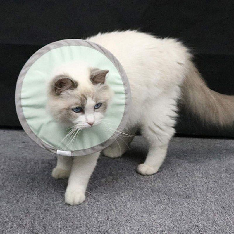KUIDAMOS Pet Cat Anti-Licking Elizabethan Collar After Operation,Anti-bite Light Breathable Collar,Not Block Sight Cloth Collar,for Cats After Surgery(L) L - PawsPlanet Australia