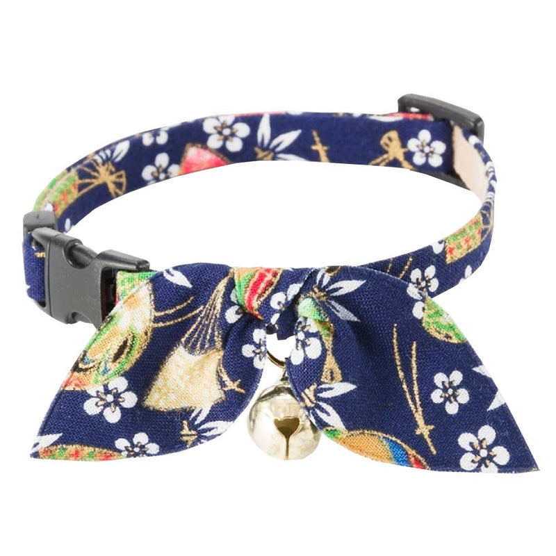 NECO ICHI CATS FIRST Necoichi Kimono Ribbon Cat Collar Blue - PawsPlanet Australia