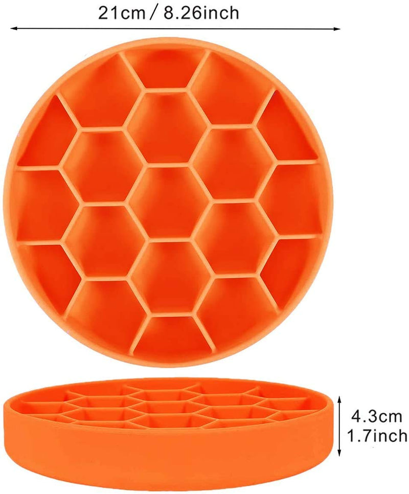 Dricar Slow Feeder Dog Bowl, Large Honeycomb Non Slip Anti Gulp Dog Bowls to Slow Eating, Interactive Slow Feeding Bowl for Dogs and Cats (Orange) Orange - PawsPlanet Australia