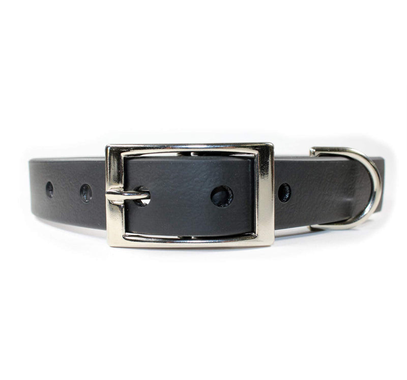 [Australia] - sleepy pup Waterproof Dog Collar - Made in Virginia Large: 18"-22" Black 