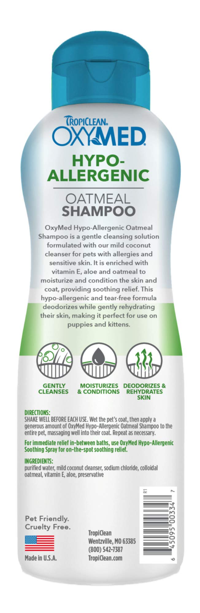 [Australia] - TropiClean OxyMed Hypoallergenic Shampoo for Pets, 20oz - Made in USA 20 Ounce 