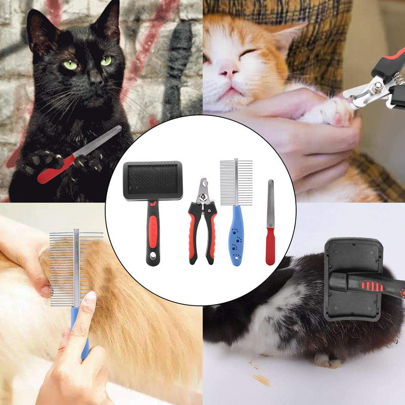 Pet Grooming Trimmer Kit Pet Trimmer Kit Dog Nail Clippers Set Pet Grooming Comb Pet Comb Nail File Pet Beauty Set for Cat and Dog Universal - PawsPlanet Australia