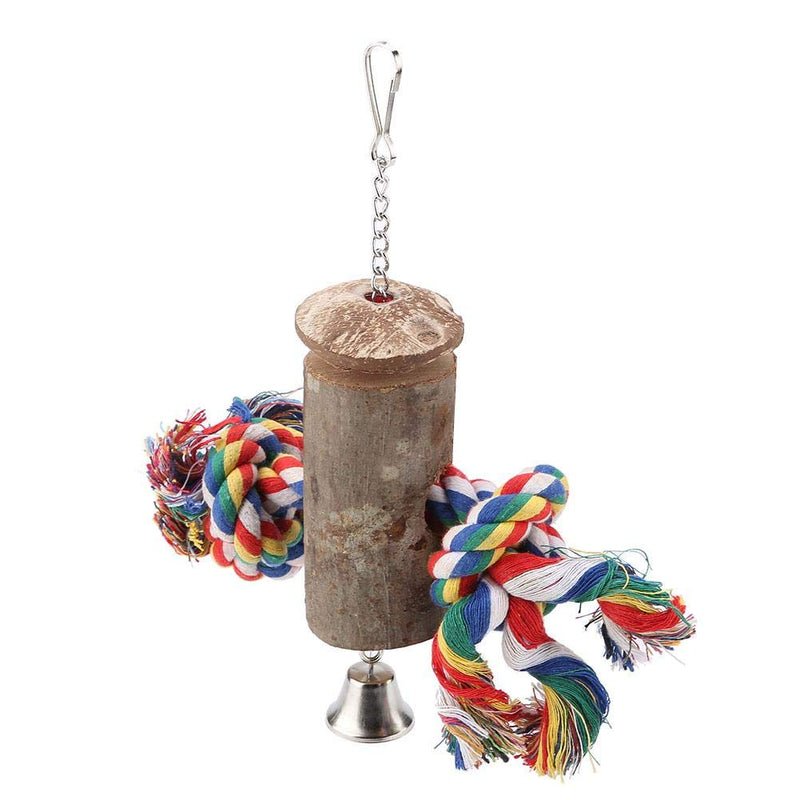 [Australia] - Parrot Chewing Toy, Colorful Wood and Cotton Rope Cage Bite Toys Hanging Bell Swing for Macaw African Grey Amazon Cockatoo Parakeet Cockatiel Lovebird 
