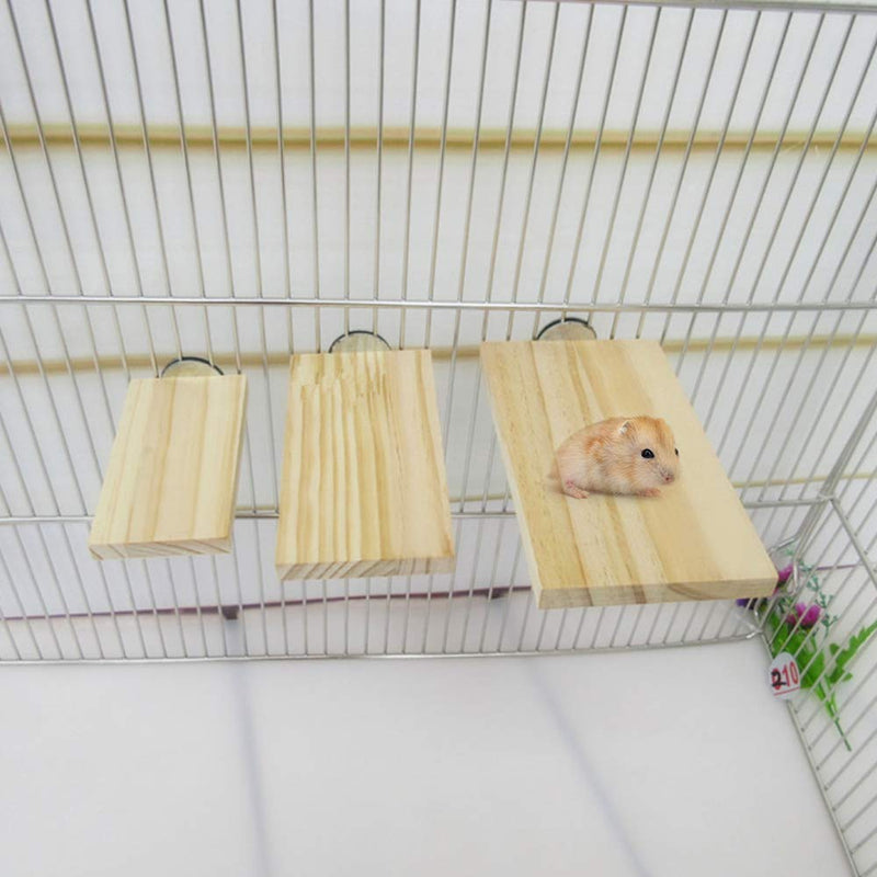 BILLIOTEAM 4 Size Bird Wood Platform, Rectangle Square Wood Perch Stand Board Habitat Cage Corner Shelf with Stainless Steel Washers for Budgie,Parakeet,Parrots,Cockatiel,Hamster,Gerbil,Chinchillas - PawsPlanet Australia