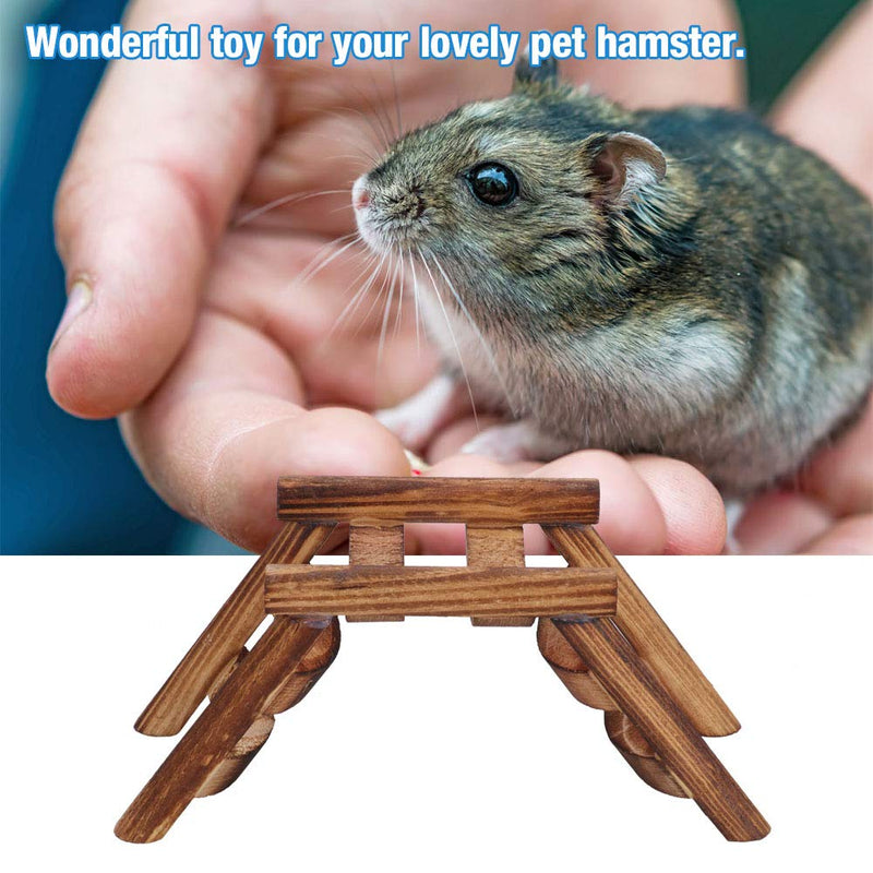 Hamster Wooden Ladder Bridge, Funny Toys Natural Training Exercise Toy for Small Lovely Pet Hamster - PawsPlanet Australia