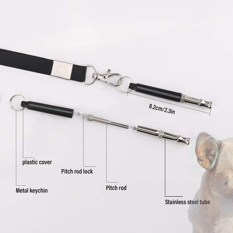 [Australia] - LUTER 2Pcs Dog Whistle to Stop Barking, Professional Adjustable Pitch Ultrasonic Dog Training Whistle and Silent Barking Control for Dogs with 2 Lanyard 