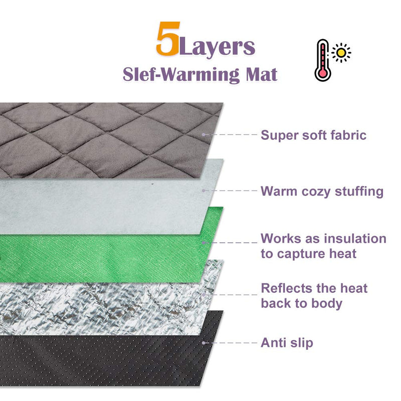 Self Heating Cat Mat Thermal Pet Bed Mat 35.5"x 22.5" Self-Warming Pet Crate Pad Large 35"x23" - PawsPlanet Australia