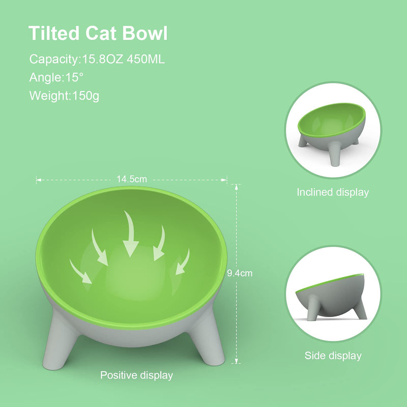 Cat Bowls Tilted Raised Double : Legendog Cat Feeding Bowls with Stand Elevated Cat Food Water Bowl Kittens Dishes 15° Inclined Angle Cat Feeder - PawsPlanet Australia