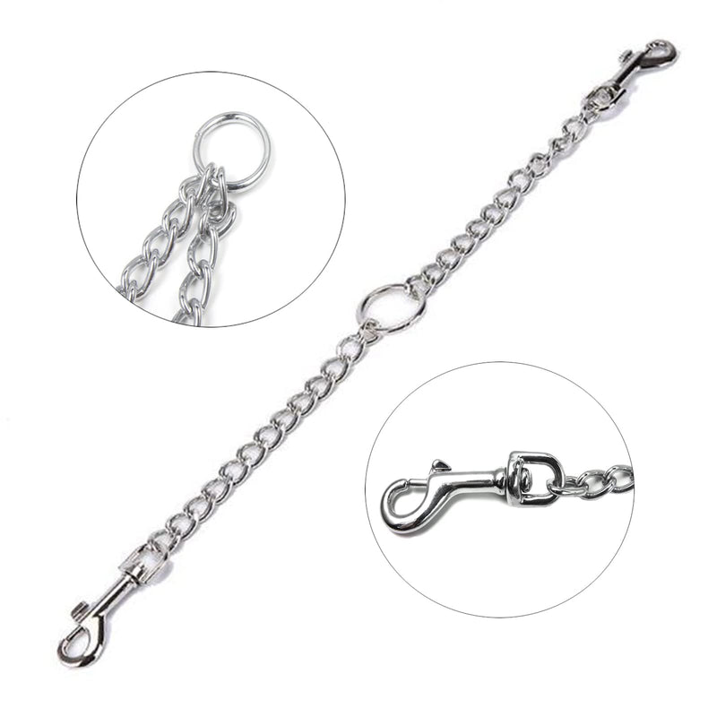LERTREEUK Double Dog Lead Stainless Steel 2 Way Chain Double Dog Clutch Double Lead (70cm) 70cm - PawsPlanet Australia