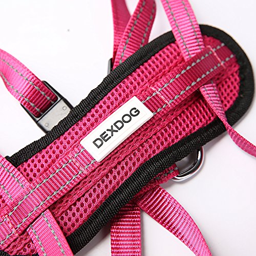 [Australia] - DEXDOG Chest Plate Harness Auto Car Safety Harness | Adjustable Straps, Reflective, Padded for Comfort | Best Dog Harness Small Large Dogs X-Small Pink 