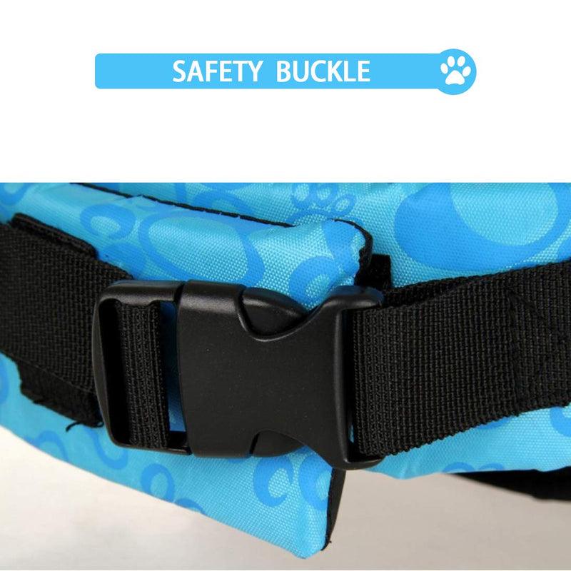 KOFOHON Dog Life Jacket,Summer Pet Safety Reflective Saver Preserver Floatation Vest with Rescue Handle,Adjustable Belt for Swimming,Boating,Surfing and Kayaking X-Small Blue Bone - PawsPlanet Australia