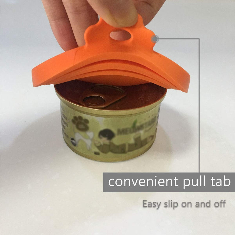 Pet Food Can Covers Fits 3 Sizes Pet Food Can [ Dishwasher Safe, BPA Free ] Universal Silicone Dog Cat Food Can Lids (Orange) 1 Pcs - PawsPlanet Australia