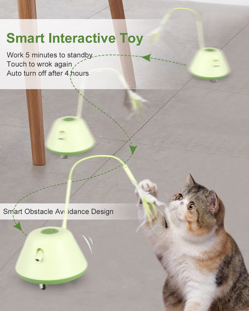 JOFLVA Interactive Electric Cat Toy with LED Light and Spring, 4 Routes 3 Speeds, 3 in 1 Electric Rechargeable Cat Toy, Self-Employment Cat Toy - PawsPlanet Australia