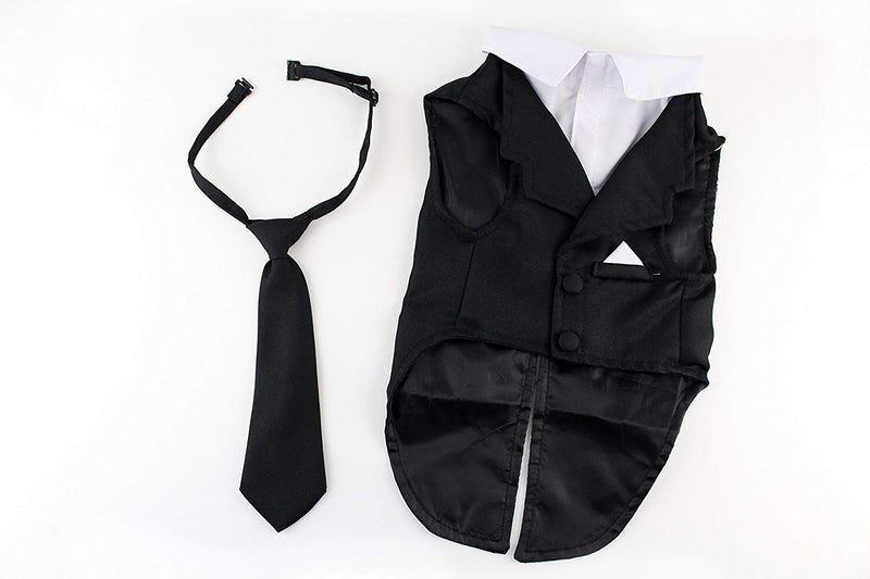 Midlee Dog Tuxedo Wedding Suit- Black Top Hat & Leash Large - PawsPlanet Australia