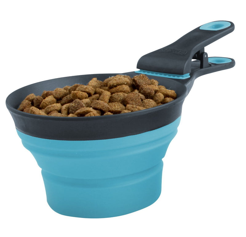 [Australia] - Dexas Popware for Pets Collapsible KlipScoop 2 Cup Capacity Gray/Blue 