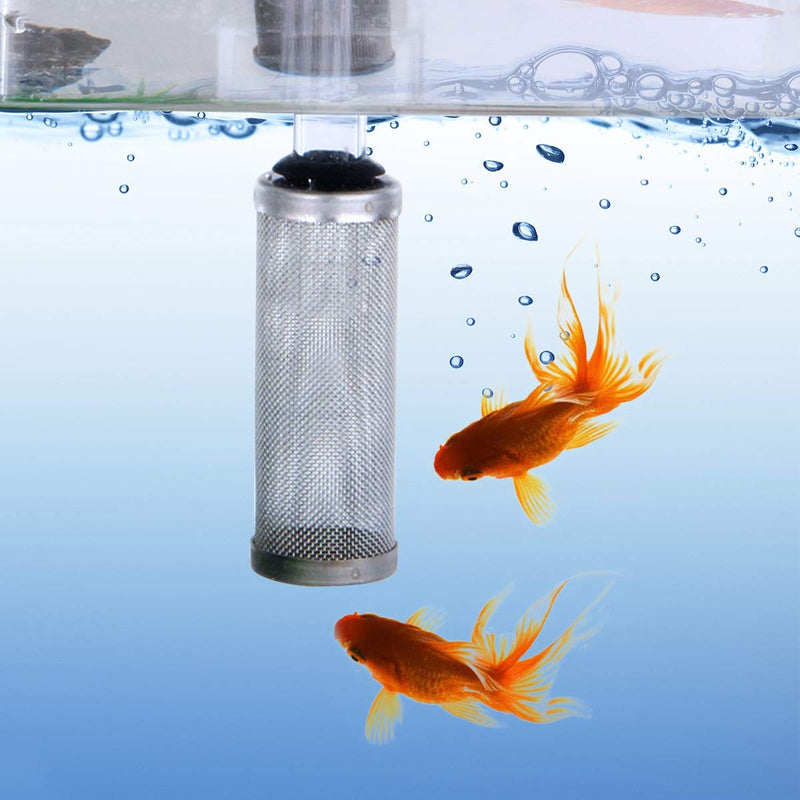 [Australia] - WEAVERBIRD 12mm Aquarium Inflow Inlet Filter Stainless Steel Mesh Intake Strainer Filters Shrimp Fish Protect Filter Guard, White 16mm Black 