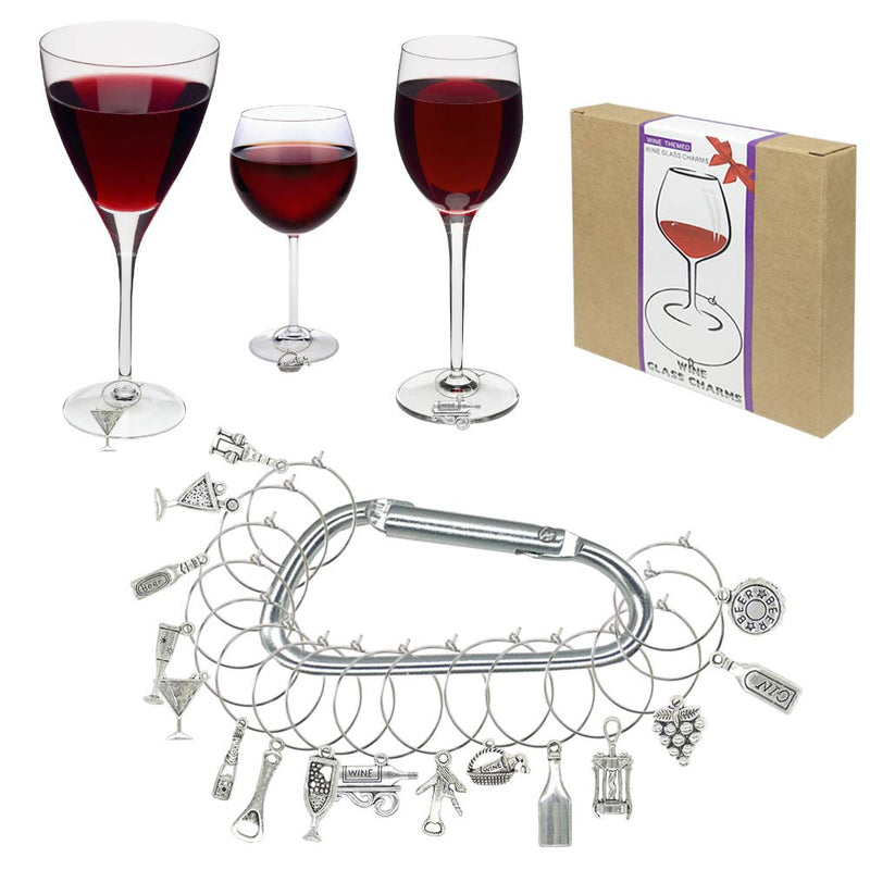 16 Pieces Wine Glass Charms Markers Tags Identification,Wine Charms for Stem Glasses,Wine Bachelorette Tasting Party Favors Decorations - PawsPlanet Australia