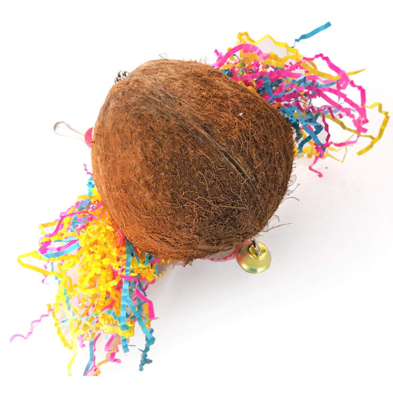 Balacoo Parrot Chew Toys Coconut Shell Swing Toy Hanging Bird Cage Treat Ball for Small Birds - PawsPlanet Australia