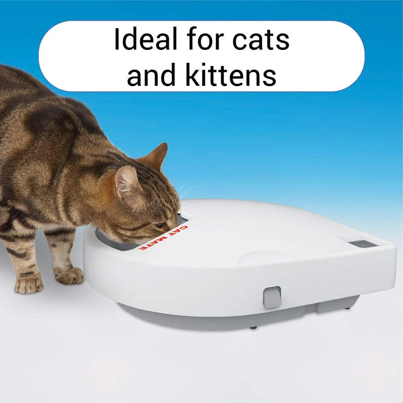Cat Mate C500 Automatic Pet Feeder | Cat or Small Dog Bowl with Digital Timer | For Wet or Dry Pet Food, 5 Meal Carousel, up to 330g in Each - PawsPlanet Australia