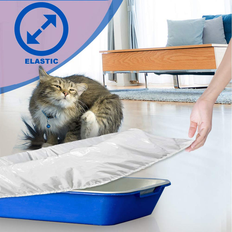 [Australia] - Alfapet Kitty Cat Pan Disposable, Elastic Sifting Liners- 5-Pack + 1 Solid Transfer Liner -for Large, X-Large, Giant, Extra-Giant Size Litter Boxes- with Easy Fit Sta-Put Technology - Pack of 3 