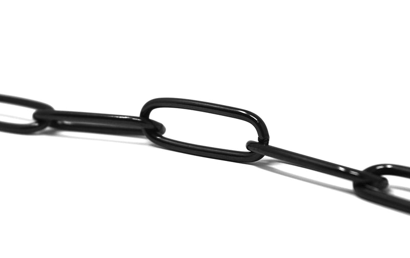 Herm Sprenger Black Stainless Steel Long Link Fur Saver Dog Training Collar No-Pull Slip Chain for Small Medium Large Dogs for Easy Control Made in Germany 20in (50cm) x 3mm - PawsPlanet Australia