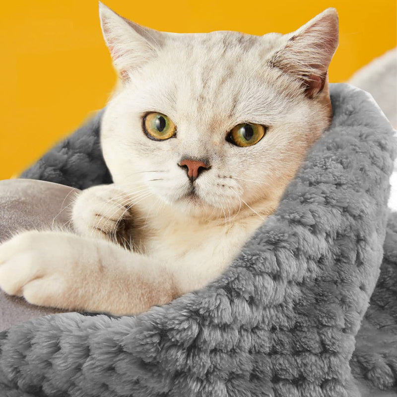 Small Blanket Fuzzy Flannel Washable Soft Warm Pet Bed Cover Blanket for Small Dog Cats Puppy(45x65cm,Gray) Gray - PawsPlanet Australia