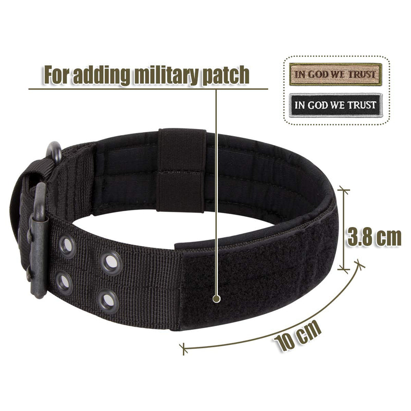 Shidan Military Training Heavy Duty Tactical Nylon Dog Collar with Metal D Ring & Buckle X-Large Khaki - PawsPlanet Australia