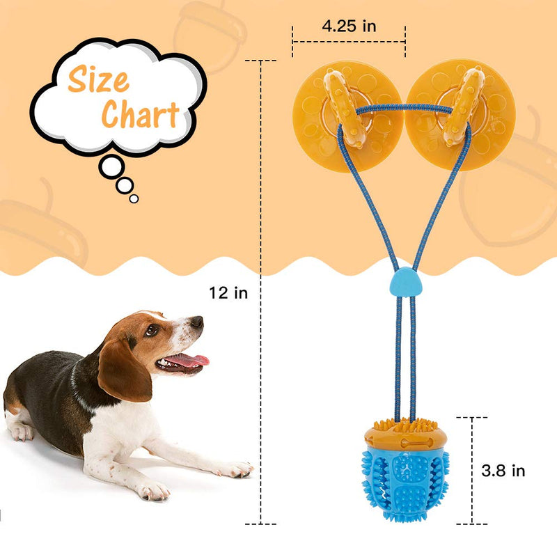 PUPTECK Durable Dog Chew Toy for Small Medium Dogs Puppies, Suction Cup Dog Toy to Floor Wall, Interactive Tug of War Toy - PawsPlanet Australia