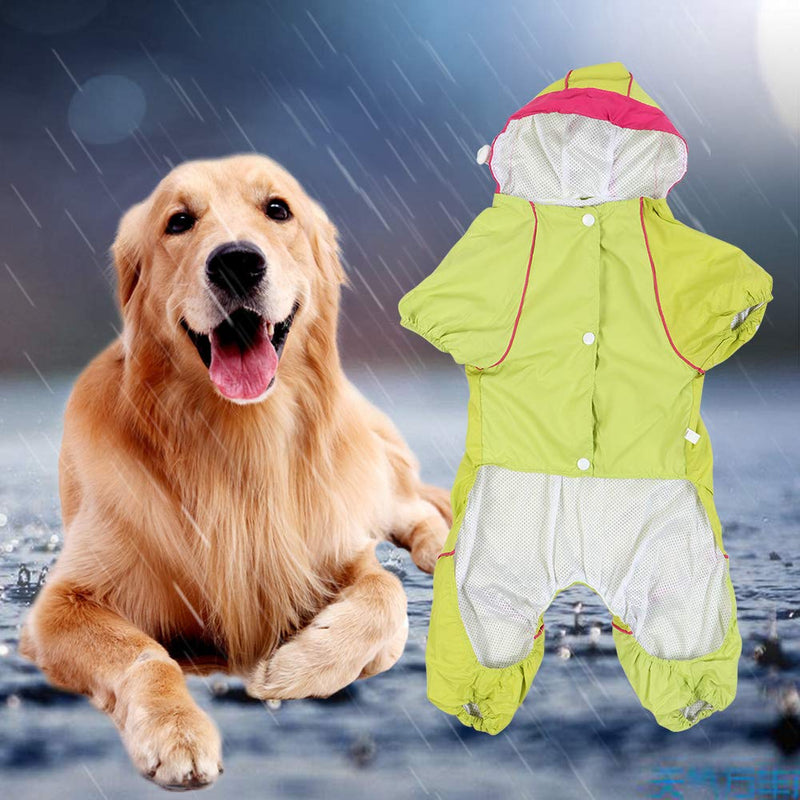 Zerodis Pet raincoat Thicken Dog Waterproof Rain-proof Cloth Hooded reflective adjustable jacket for pet dogs cats (yellow)(XL) XL - PawsPlanet Australia