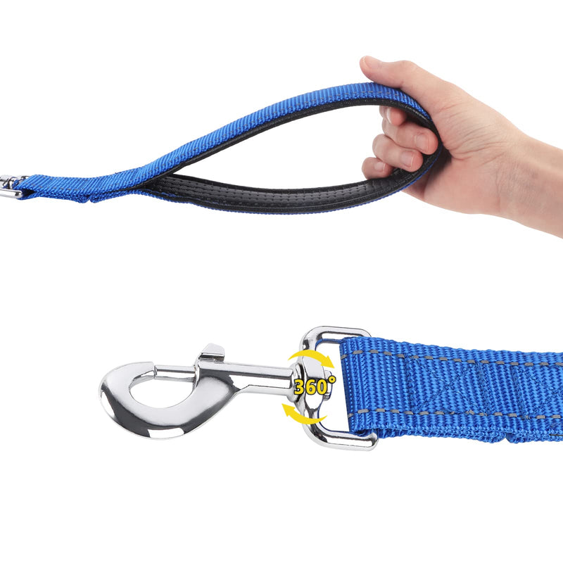 Lollanda dog leash, short leash dog 32cm, padded short leader, short leader dog, training leash for large medium dogs, drag leash for dogs (blue) Blue - PawsPlanet Australia